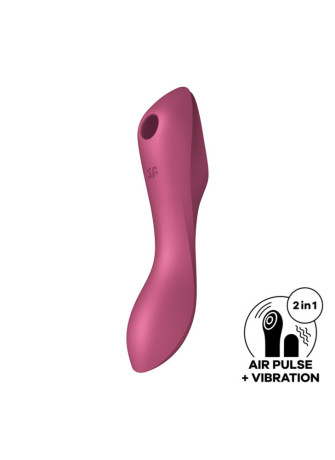 2 en 1 Stimulateur de clitoris et vibromasseur Curvy Trinity 3 rouge Satisfyer - CC597772